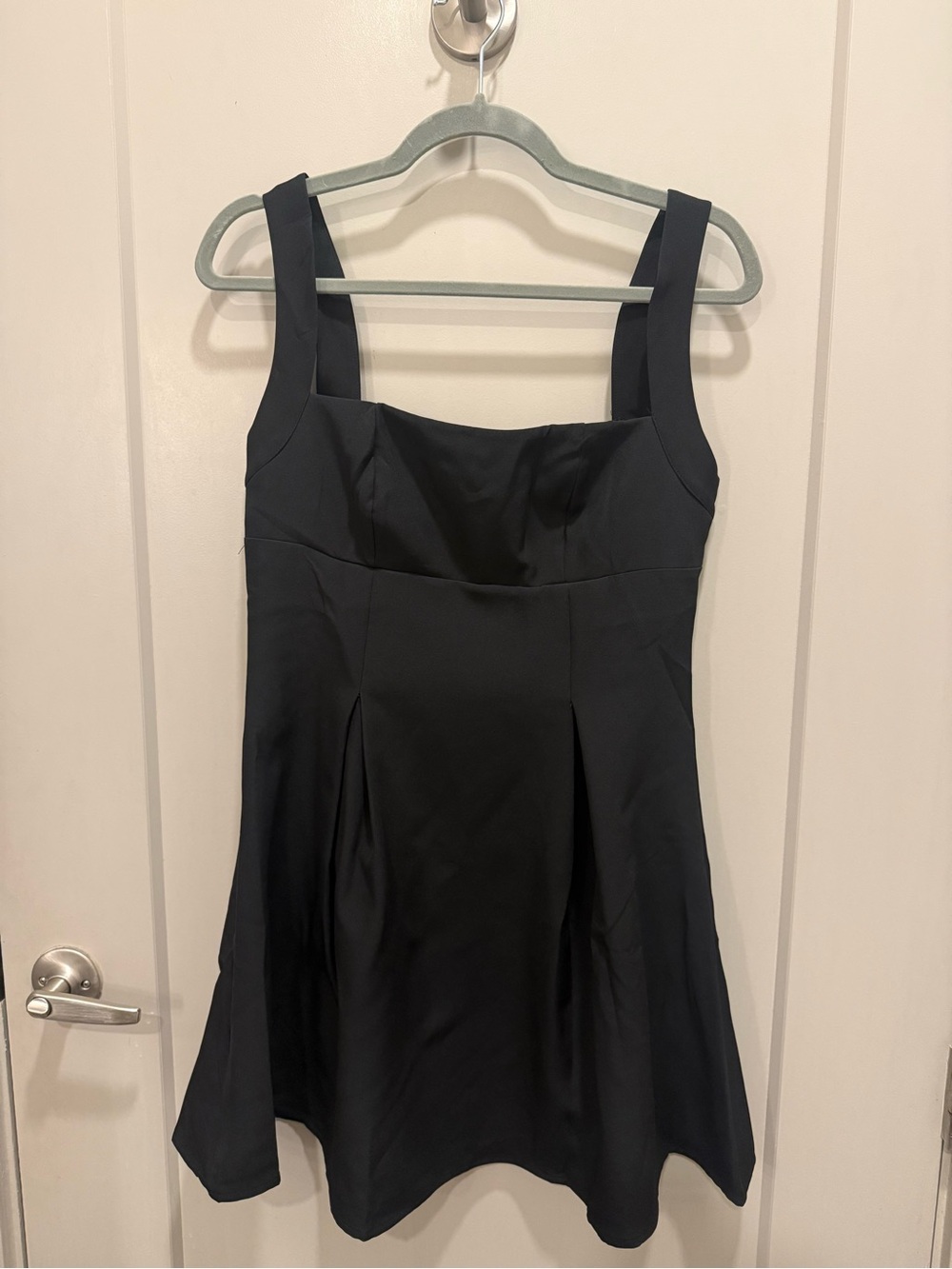 Women's Black Square-Neck Mini Dress